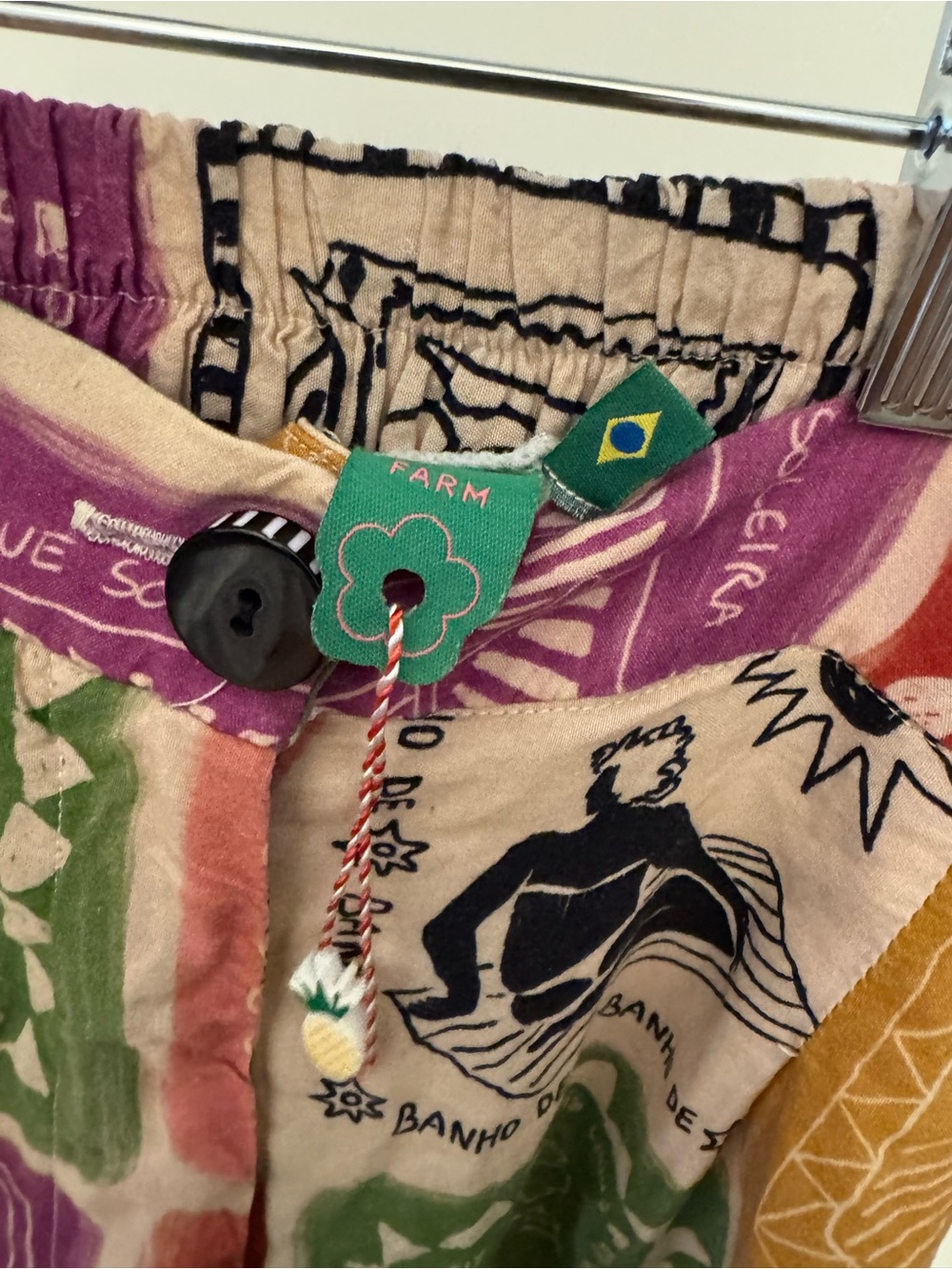 Farm Rio Colorful Patchwork Print pants - Picture 3 of 4